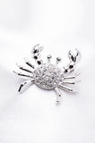 SMALL CRAB SWAROVSKI CRYSTAL BROOCH