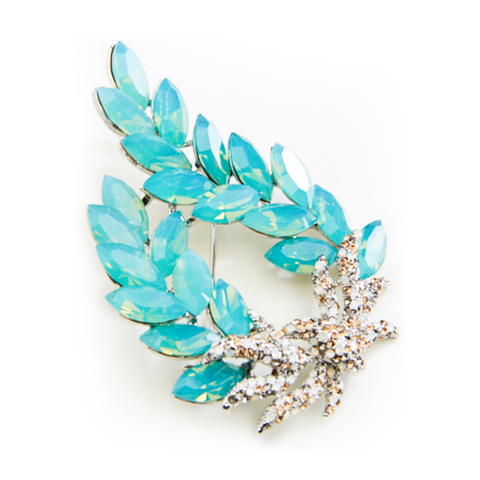 Fancy Crystal Wreath Brooch_6 colors