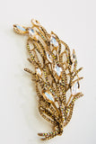 Crystal Feather Pendant Brooch_6 colors