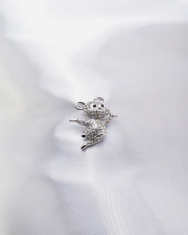NYCTEREUTES SWAROVSKI CRYSTAL BROOCH