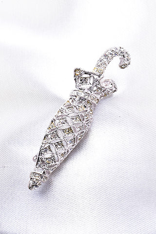 ELEGRANT UMBRELLA SWAROVSKI CRYSTAL BROOCH