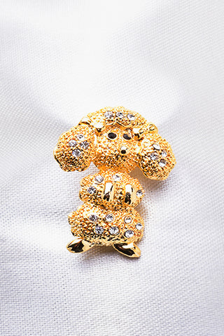 CUTE PEDUEL SWAROVSKI CRYSTAL BROOCH