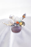 Elegant Classical Flower & Vase Natural crystal Brooch