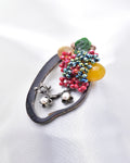 FLOWER NATURAL STON CRYSTAL BROOCH