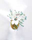 Beautiful Flower & Natural Stone Brooch