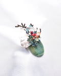 NATURAL STONE & WATER FRESH PEARL BROOCH