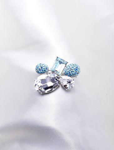 GEOMETRY SWAROVSKI CRYSTAL BROOCH_3 colors