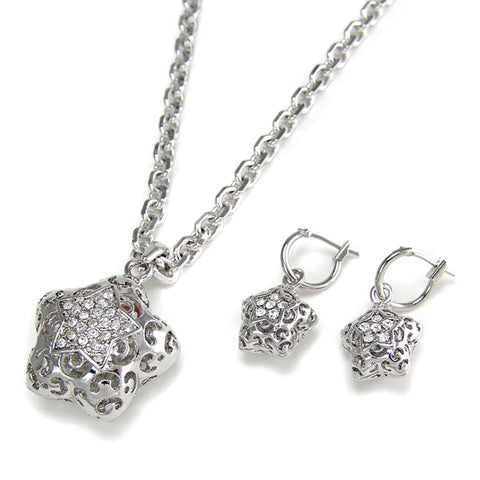 Crystal Star Pendant Necklace Set