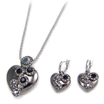 Classic Heart Crystal Necklace & Earring set