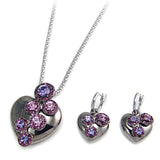 Classic Heart Crystal Necklace & Earring set