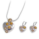 Classic Heart Crystal Necklace & Earring set