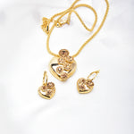 Classic Heart Crystal Necklace & Earring set
