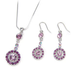 Dangling Round Crystal Necklace Set