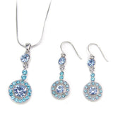 Dangling Round Crystal Necklace Set