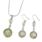 Dangling Round Crystal Necklace Set