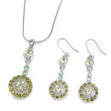 Dangling Round Crystal Necklace Set