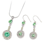 Dangling Round Crystal Necklace Set