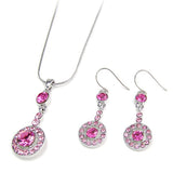 Dangling Round Crystal Necklace Set