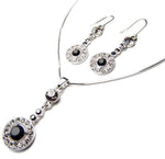 Dangling Round Crystal Necklace Set