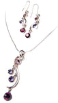 Curved Line drop Crystal Necklace Set