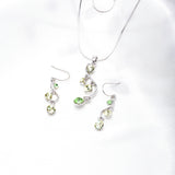 Curved Line drop Crystal Necklace Set