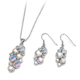 Charming Round Geometric Crystal Pendant Necklace set