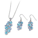 Charming Round Geometric Crystal Pendant Necklace set