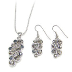 Charming Round Geometric Crystal Pendant Necklace set