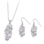 Charming Round Geometric Crystal Pendant Necklace set