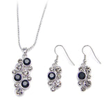 Charming Round Geometric Crystal Pendant Necklace set