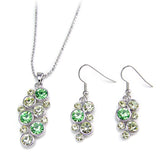 Charming Round Geometric Crystal Pendant Necklace set