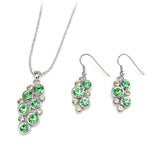 Charming Round Geometric Crystal Pendant Necklace set