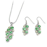 Charming Round Geometric Crystal Pendant Necklace set