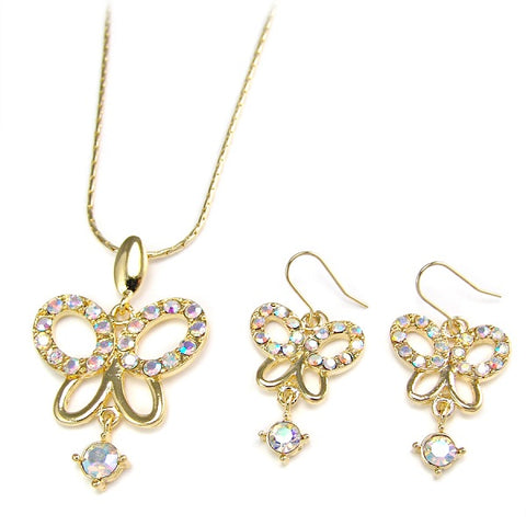 Charming Crystal Butterfly Necklace set