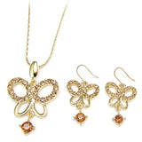 Charming Crystal Butterfly Necklace set