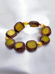 Round Square Natural Stone Stretch Bracelet_8 colors