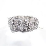 Fancy Crystal Belt shape Evening Stretch Bracelet_4 colors