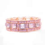 Elegant fancy Square crystal Stretch Bracelet_4 colors