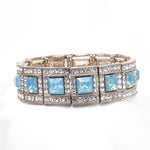 Elegant fancy Square crystal Stretch Bracelet_4 colors