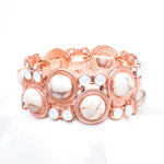 Classical Antique round Natural Crystal Stretch Bracelet_3 colors