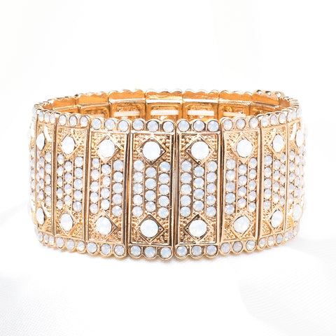 Elegant Rectangle Crystal stretch Bracelet_3 colors