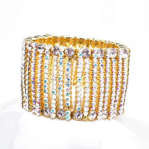 Fancy Slender bar Crystal Stretch Bracelet