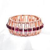 Classical Antique Square Crystal Stretch Bracelet_6 colors