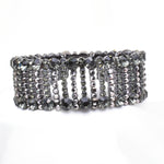 Fancy Double Slender bar Crystal Stretch Bracelet_8 colors