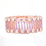 Fancy Double Slender bar Crystal Stretch Bracelet_8 colors