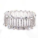 Fancy Double Slender bar Crystal Stretch Bracelet_8 colors