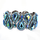 Elegant Fancy Tear drop Crystal Stretch Bracelet_7 colors