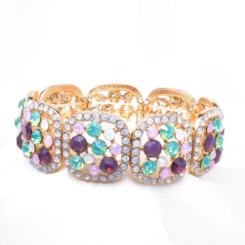 Elegant Round Square Stretch Bracelet_5 colors