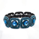 Elegant round Square Crystal Stretch Bracelet_7 colors