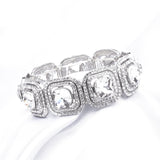 Elegant round Square Crystal Stretch Bracelet_7 colors